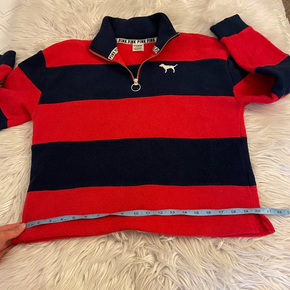 PINK | Striped half zip | Rad & Navy - Picture 6 of 14